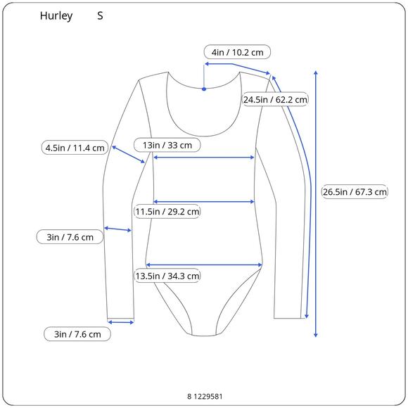 Hurley Long Sleeve Retro Surf Suit S 🌺NWT - Picture 4 of 6